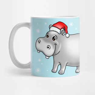 Cute Hippo For Christmas Hippopotamus Mug